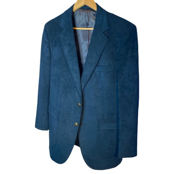 Dark Teal Suede Dinner Smoking Jacket Blazer Coat